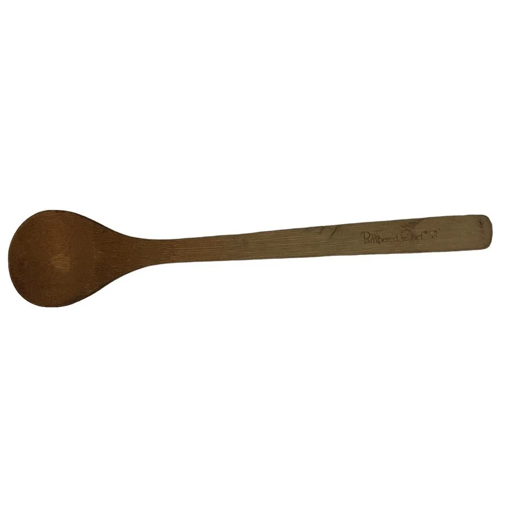 The Pampered Chef Wooden Spoon 10 Inch Bamboo Brown